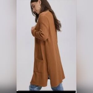 LULUS BROWN LONG CARDIGAN SIZE SMALL